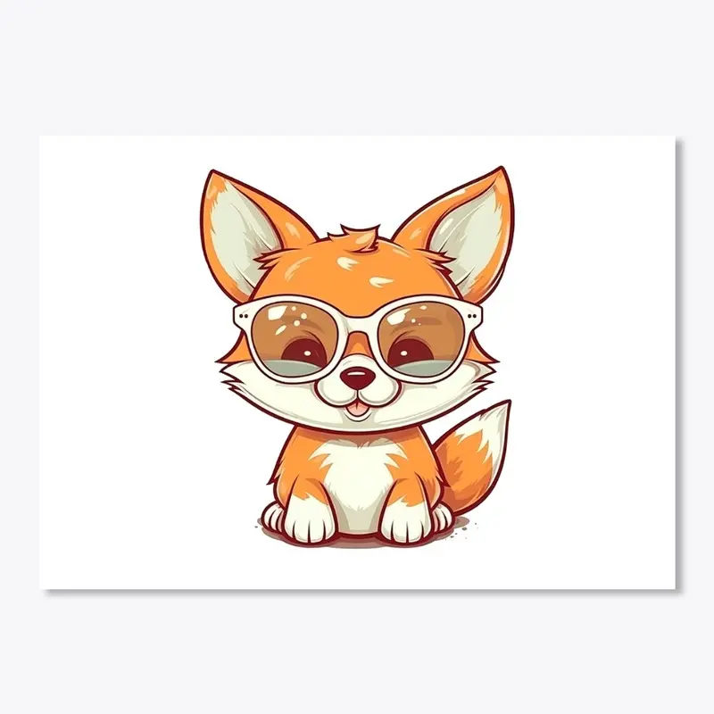 Fox with See Through Shades Kawaii