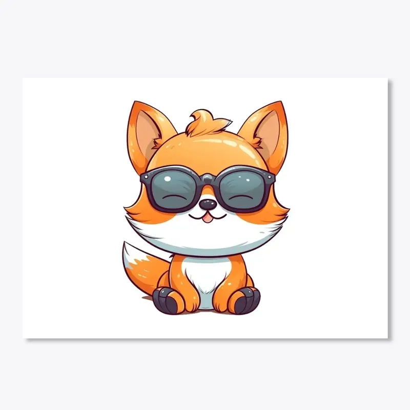 Fox with Shades Kawaii