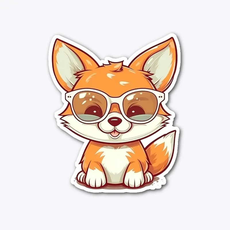 Fox with See Through Shades Kawaii